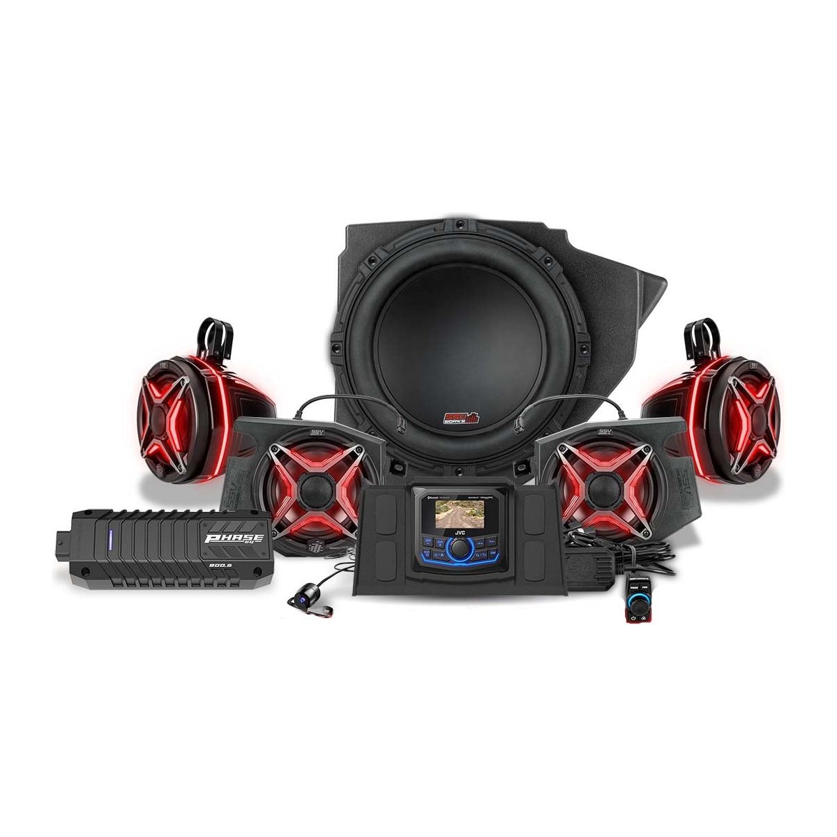 SSV Works, Polaris RZR Lighted 5-Speaker System with Head Unit