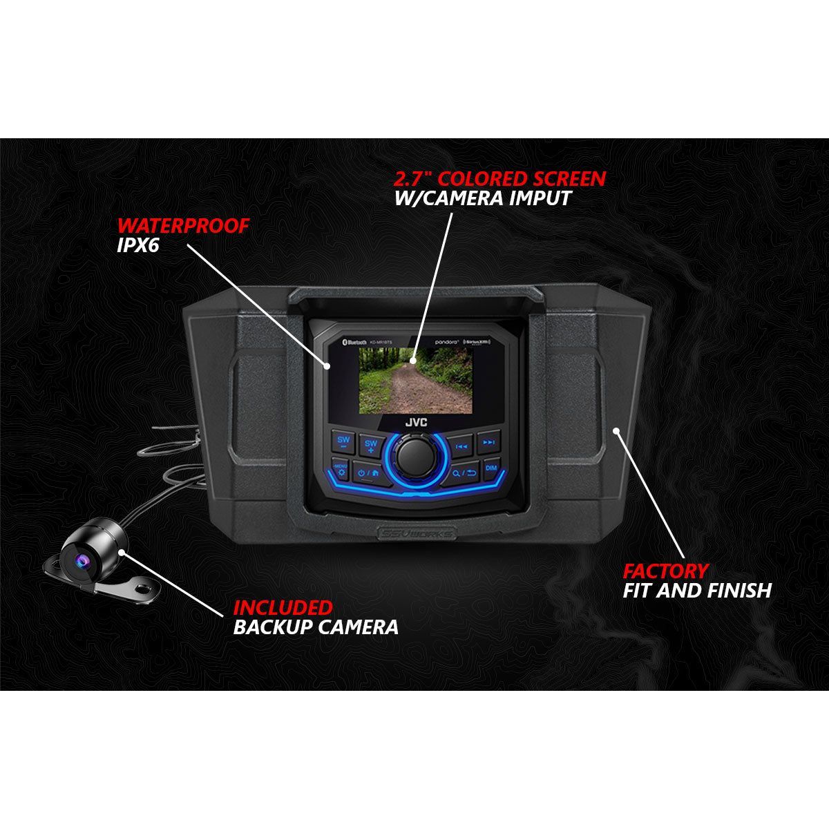 SSV Works, Polaris RZR Pro / Turbo R 3-Speaker Audio System with Head Unit