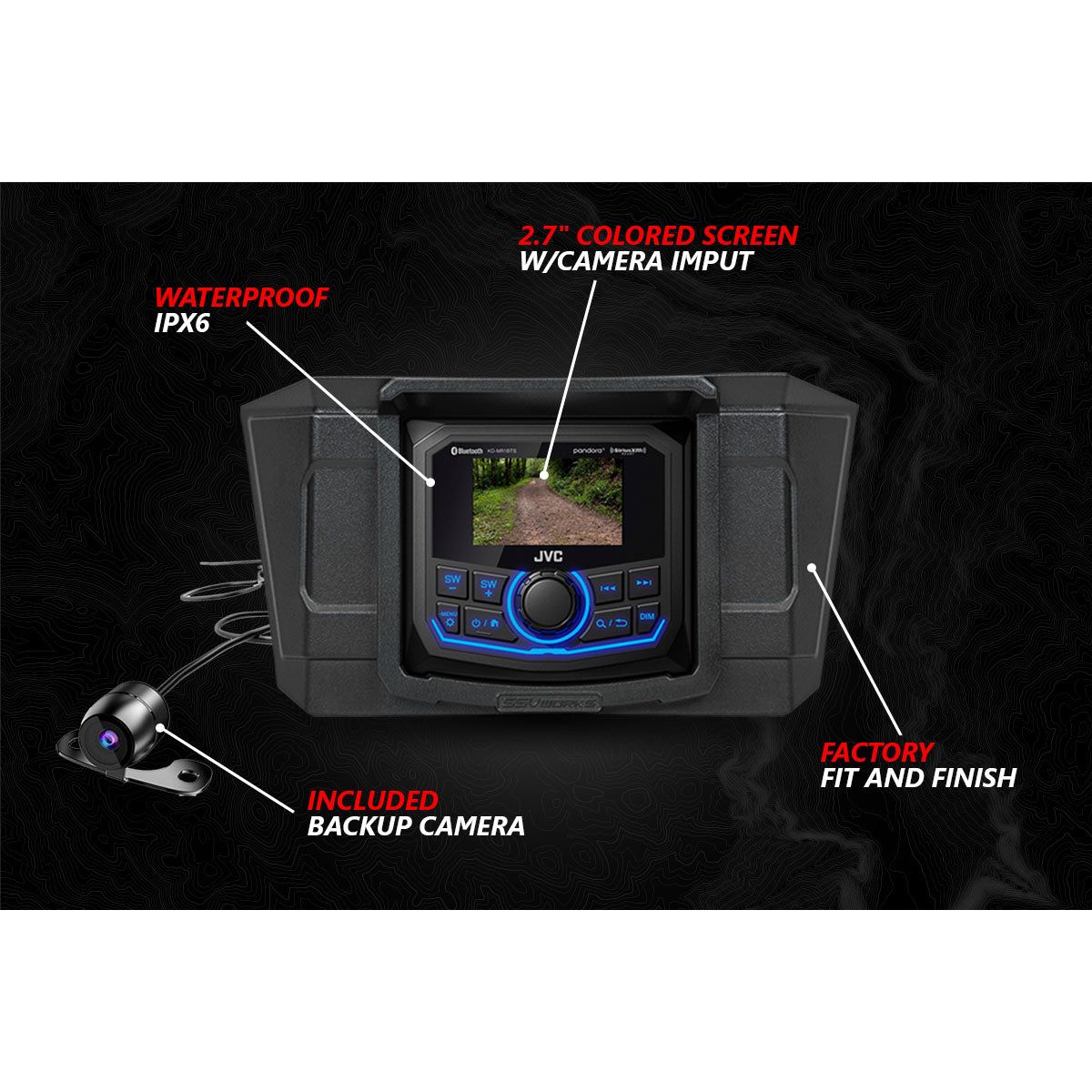 SSV Works, Polaris RZR Pro / Turbo R Lighted 3-Speaker System with Head Unit