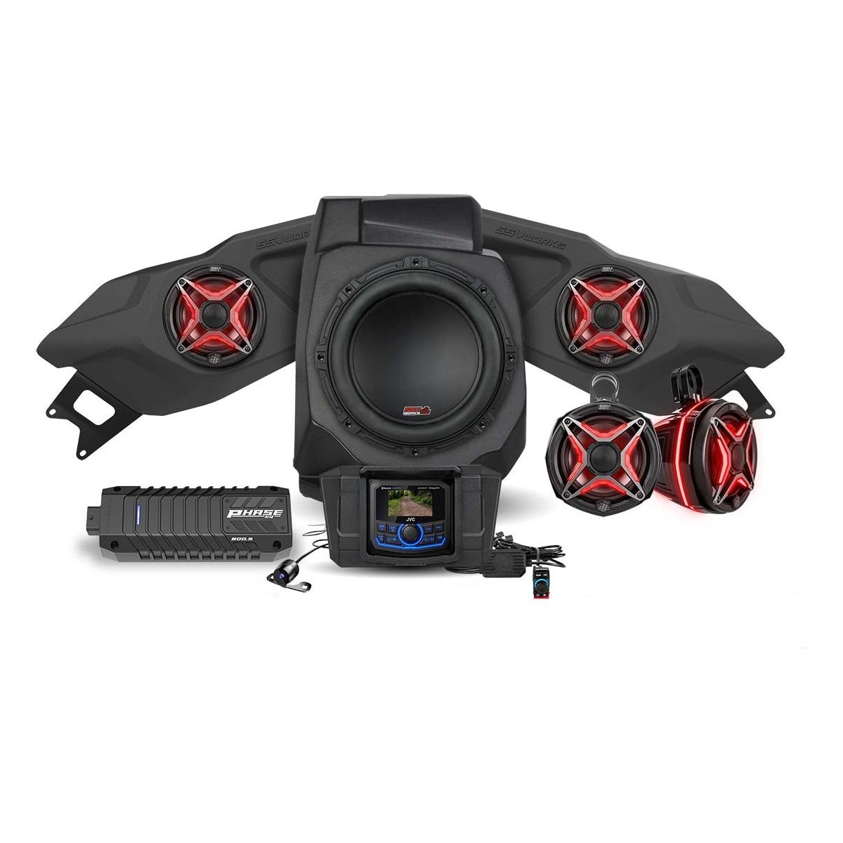 SSV Works, Polaris RZR Pro / Turbo R Lighted 5-Speaker System with Head Unit