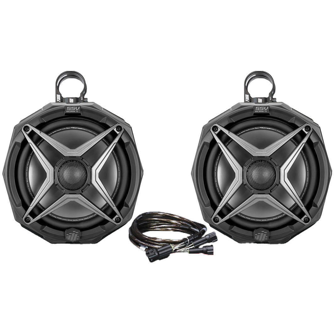 SSV Works, Polaris RZR Pro / Turbo R Ride Command 8" Cage Mounted Speaker Pods