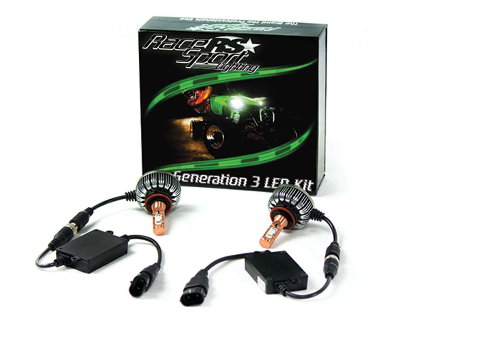 Race Sport Lighting, Race Sport 5202-LED-G3-KIT - GEN3 5202 2,700 LUX LED Headlight Kit w/ Copper Core and Pancake Fan Design