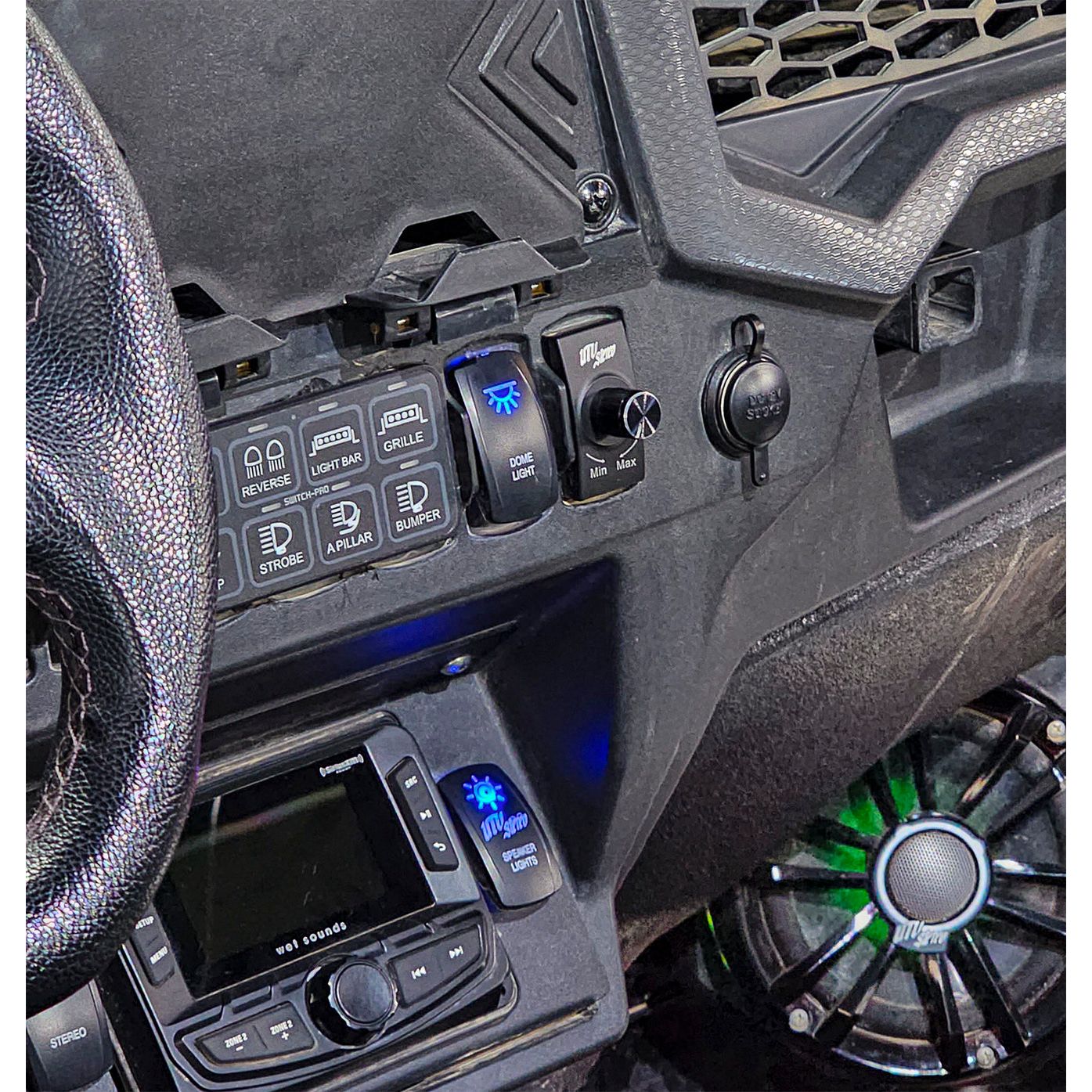 UTV Stereo, Rocker Switch Bass Knob Control