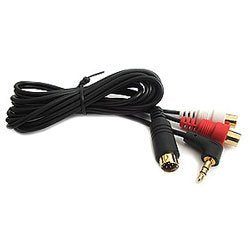 iSimple, iSimple PX35RCA - 6 Foot Auxiliary Input Cable With 8-pin Mini-din Connector